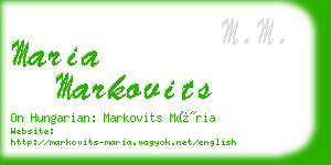 maria markovits business card